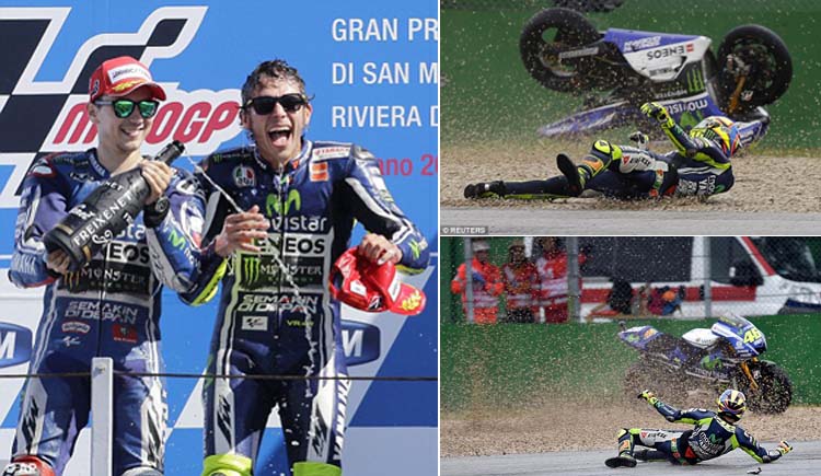 Valentino Rossi Juara MotoGP San Marino, Marquez Tersingkir